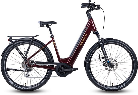 Saxonette Deluxe SUV Easy ebike midmotor 8 sp 14.5 Ah wijnrood van Saxonette