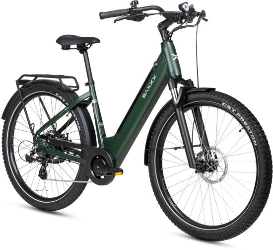 SAXXX Comfort SUV Easy - Elektrische Fiets - 95%Vooraf Geassembleerd Stadsfiets - 468Wh uitneembare accu - 90km Actieradius - SHIMANO Altus 7 Versnellingen - Achterwielmotor 250W - Aluminum Frame - 27.5" CST anti-lek - groen van Saxxx