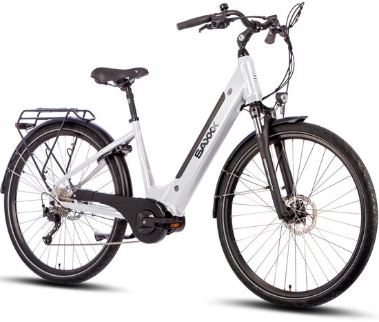 SAXXX Deluxe Sport Premium E-Bike - 28 inch Elektrische Fiets - 250W Borstelloze Middenmotor - 70Nm Koppel - 418Wh Geïntegreerde Accu - Shimano Alivio 9 Versnellingen - Hydraulische Schijfremmen - mat wit