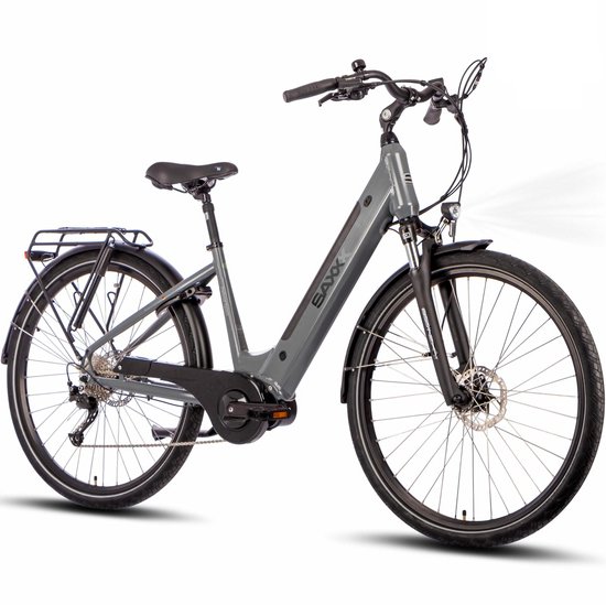 SAXXX Elektrische Fiets Deluxe Sport - 418Wh Verwijderbare Accu - 100 km Actieradius - Middenmotor 250W - 28 Inch Wielen - Shimano Alivio 9 Versnellingen - Hydraulische Schijfremmen - Aluminium Frame - Elektrische Stadsfiets - Grijs van Merkloos