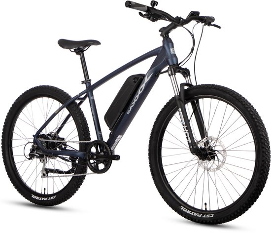SAXXX Everest - Elektrische Fiets - 95% Vooraf Geassembleerd Mountainbike - 374Wh Verwijderbare Accu - 90 km Actieradius - 27.5 Inch Wielen - Shimano 7 Versnellingen - Hydraulische Schijfremmen - Achterwielmotor 250W - Aluminium