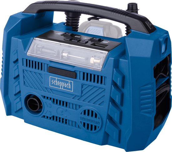 Scheppach Airforce 6 - Hybride Compressor - 10,3 Bar - 230V, 12V & 20V Accu - Inclusief Accessoireset