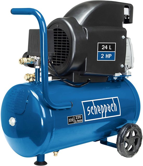Scheppach Compressor HC26 - 1500W - 8 bar - 24L Tankinhoud - Oliegesmeerde luchtcompressor - Incl. DAB46 compressorolie