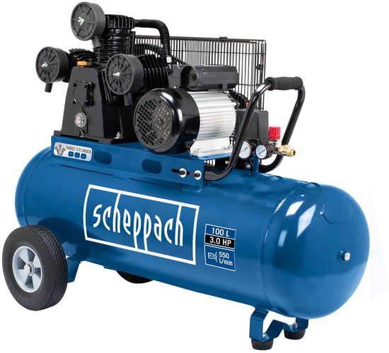 Scheppach Compressor HC550TC - 100L - 3 cilinders - 10 bar - 2200W - 550L/min - 3pk - 230V