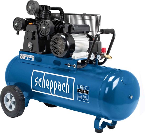 Scheppach Compressor HC550TC - 100L - 3 cilinders - 10 bar - 3000W - 550L/min - 3pk - 400V