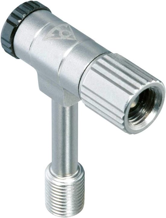 Schokdemper Adapter - Ventiel Adapter - Fietsbanden Oppompen - Ingebouwde Ontluchtingsknop - 23 gram - zilver