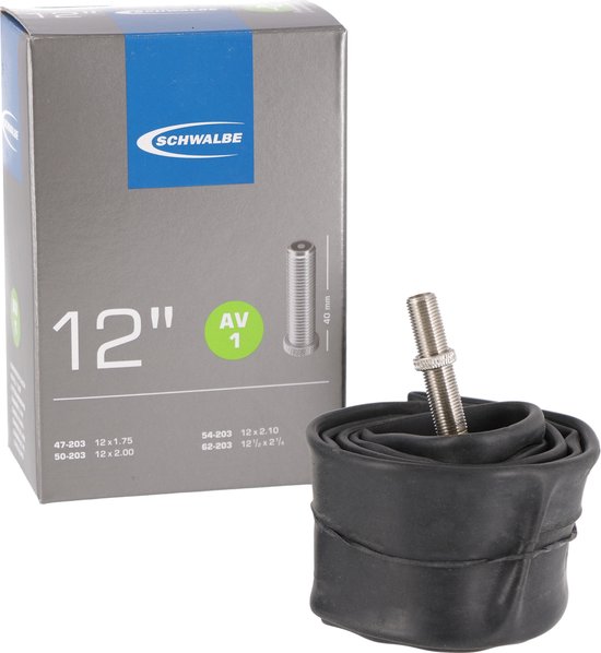 Schwalbe AV1 - Binnenband Fiets - Auto Ventiel - 12.5 x 1.75 - 2 1/4
