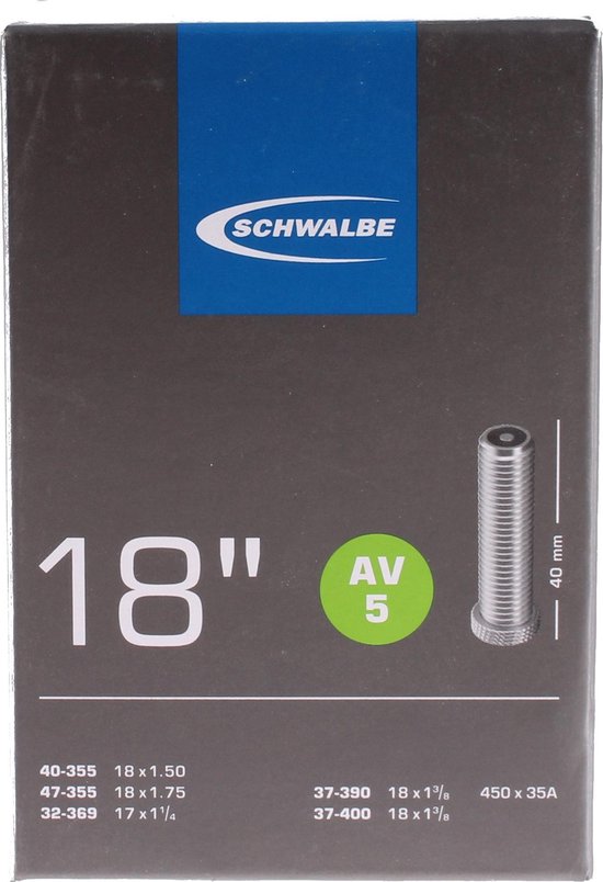 Schwalbe Binnenband 18 Inch (40/47-355 32-369 37-390/400) Av 40 Mm van Schwalbe