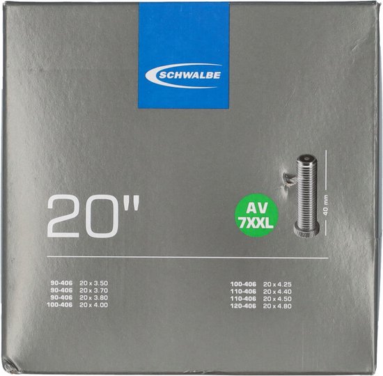Schwalbe Binnenband av7xxl 20 inch 20x4.00 (100-406) av 40mm (fatbike) van Schwalbe