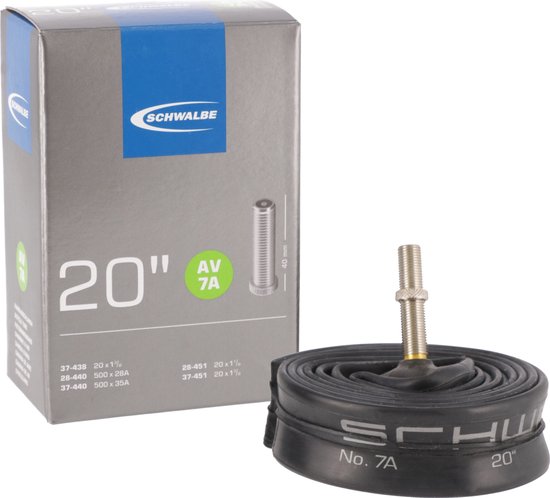 Schwalbe - Binnenband Fiets - Auto Ventiel - 20 x 1 1/8 x 20 x 1 3/8 - 37 - 451