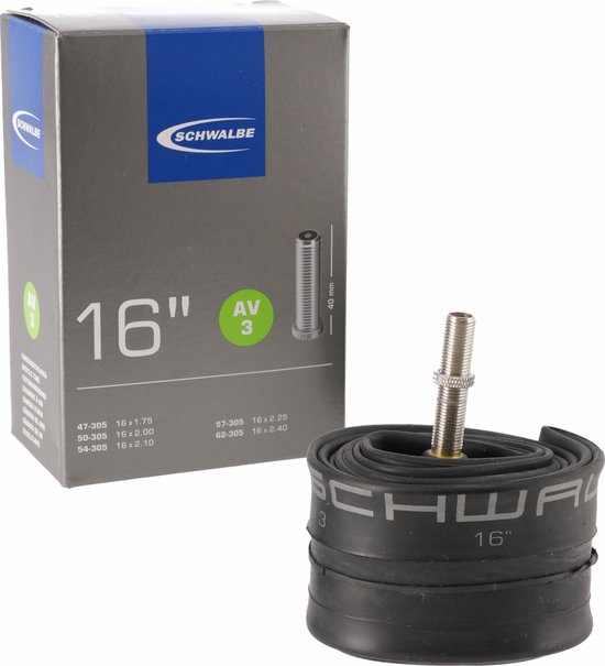 Schwalbe - Binnenband Fiets - Auto Ventiel - 40 mm - 16 x 1.75 - 2.50 van Schwalbe