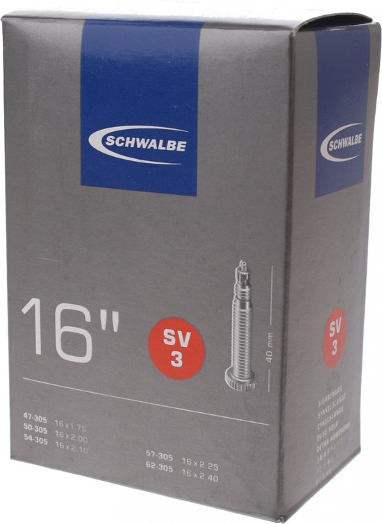 Schwalbe - Binnenband Fiets - Frans Ventiel - 40 mm - 16 x 1.75 - 2.50 van Schwalbe