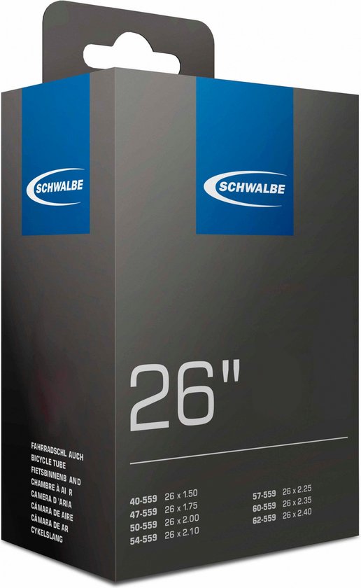 Schwalbe DV13 - Binnenband Fiets - Hollands Ventiel - 40 mm - 40/62 - 559 - 26 x 1.50/2.50 inch van Merkloos