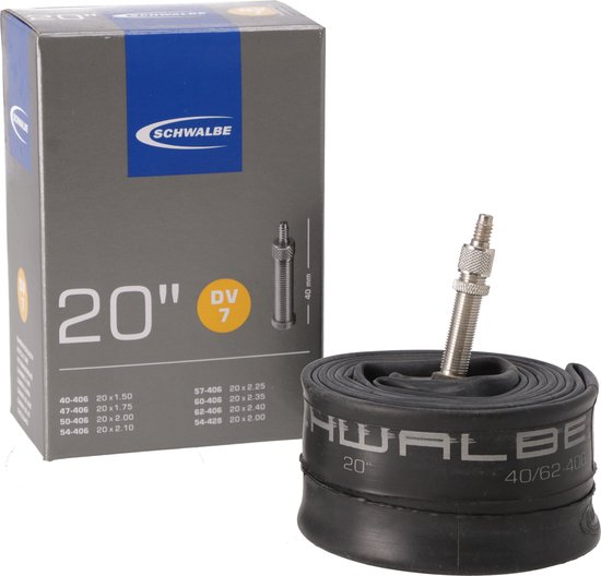 Schwalbe DV7 - Binnenband Fiets - Hollands Ventiel - 32 mm - 20 x 150 - 250 van Merkloos