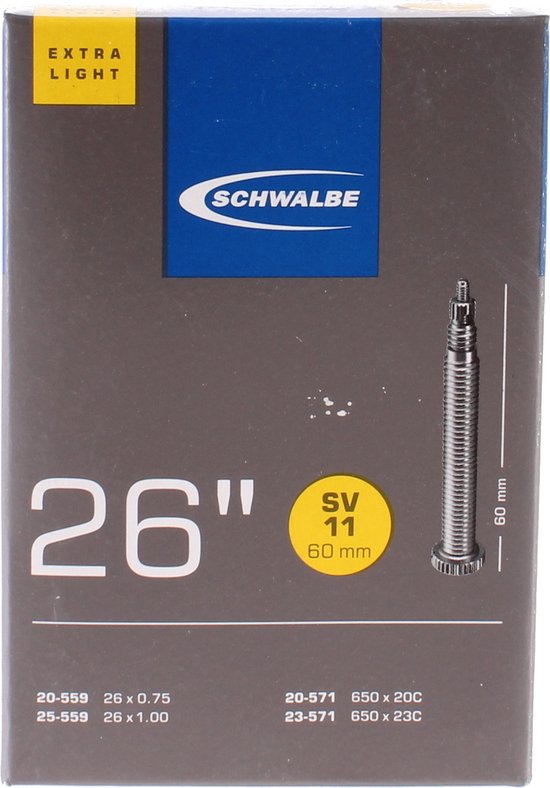 Schwalbe SV11 X-Light - Binnenband Fiets - Frans Ventiel - 26 x 1 (650 x 18 - 23C) van Schwalbe