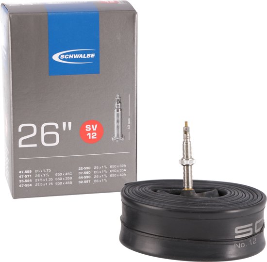 Schwalbe SV12 - Binnenband - 32/47 - 559/590 - 26 x 1 1/4 - 1.9 inch - Frans Ventiel - 40 mm van Schwalbe