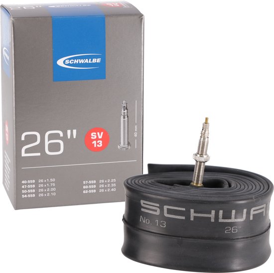 Schwalbe SV13 - Binnenband Fiets - Frans Ventiel - 40 mm - 26 x 150 - 250 van Merkloos
