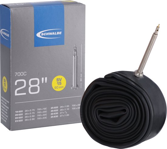 Schwalbe SV15 - Binnenband Fiets - Frans Ventiel - 60 mm - 28 x 3/4 - 7/8 - 1 - 11/16 van Schwalbe