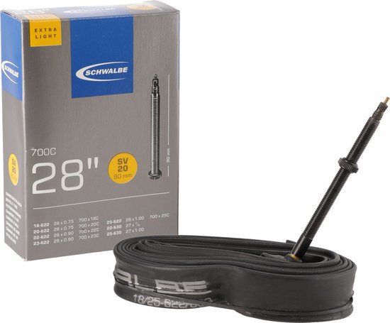 Schwalbe SV20 - Binnenband Fiets - Frans Ventiel - 80 mm - 28 x 3/4 - 1 van Merkloos