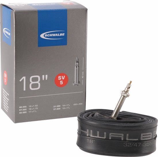 Schwalbe SV5 - Binnenband Fiets - Frans Ventiel - 40 mm - 18 x 1 1/4 - 1 3/8 - 175 van Schwalbe