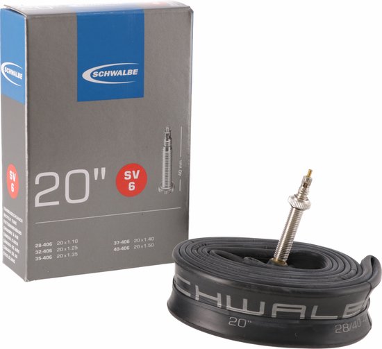 Schwalbe SV6 - Binnenband Fiets - Frans Ventiel - 40 mm - 20 x 1 1/8 - 1 3/8 - 150