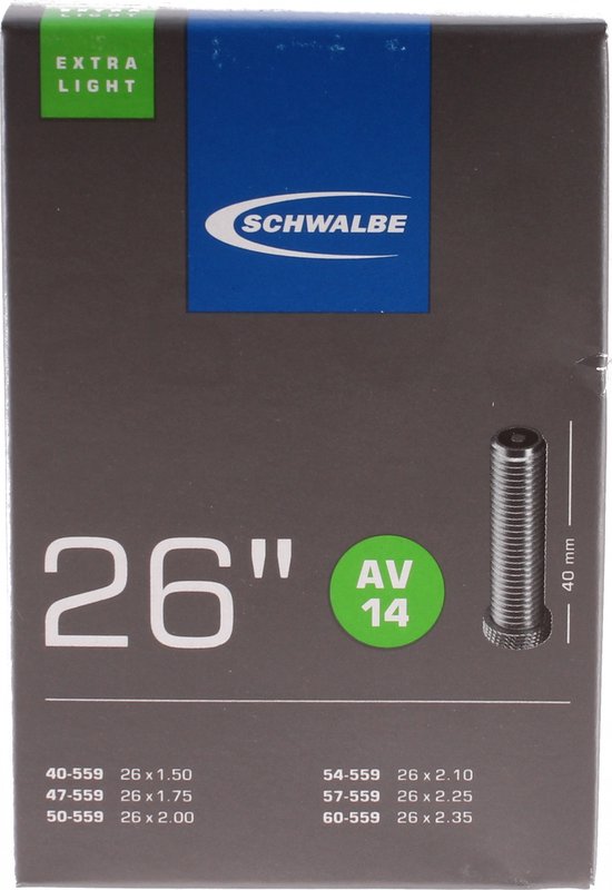 Schwalbe X-Light - Binnenband Fiets - Auto Ventiel - 26  x 1.50 - 2.35