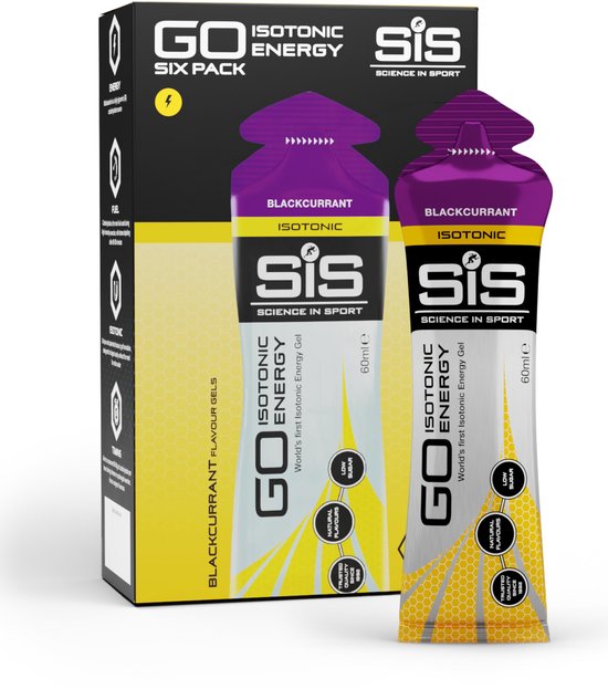 Science in Sport GO Isotonic Energy Gels, Zwarte Bes, Pak van 6