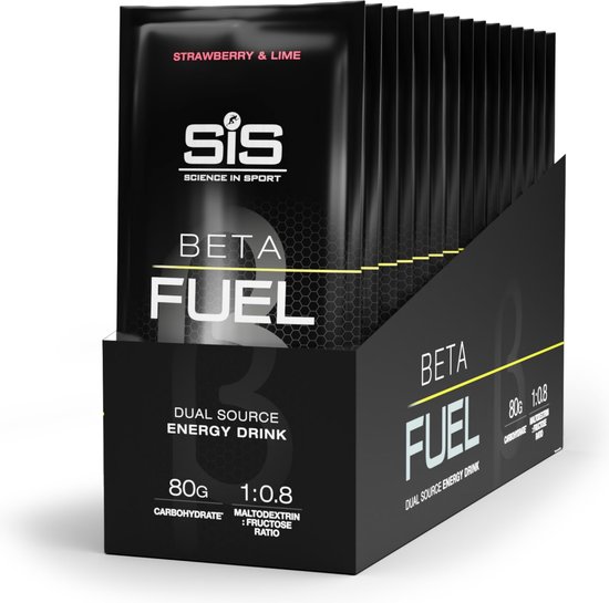 Science In Sport - SIS Beta Fuel 80 Poeder - Dual Source Energy Drink - 1:0,8 Maltodextrine Fructose verhouding - Strawberry & Lime - Smaak - 15 x 82 gram