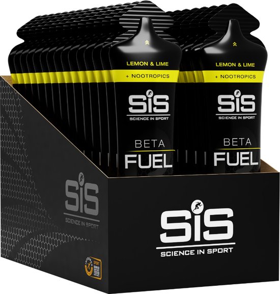 Science in Sport - SIS Beta Fuel - Dual Source Energy Gel Nootropics - Lemon & Lime smaak - 1 : 0,8 Maltodextrine Fructose verhouding - 40 gram koolhydraten per gel - 30 x 60ml van Science in Sport