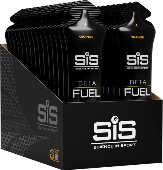 Science in Sport - SIS Beta Fuel - Dual Source energy gel - Orange smaak - 1 : 0,8 Maltodextrine Fructose verhouding - 40 gram koolhydraten per gel - 30 x 60ml van Science in Sport