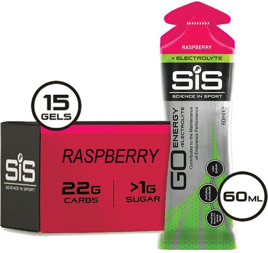 Science in Sport - SIS Go Energy + Electrolyte - Sportgel - Energie gel - Isotone Sportgel - Framboos Smaak - 15 x 60ml van Science in Sport