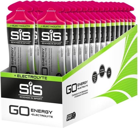 Science in Sport - SIS Go Energy + Electrolyte - Sportgel - Energie gel - Isotone Sportgel - Framboos Smaak - 30 x 60ml