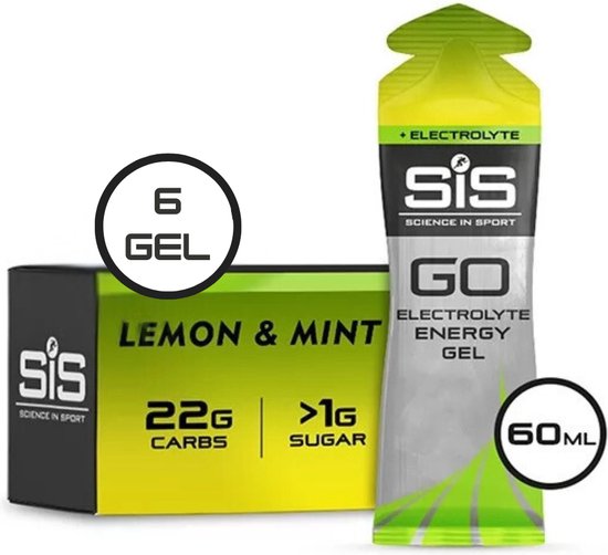 Science in Sport - SIS Go Energy + Electrolyte - Sportgel - Energie gel - Isotone Sportgel - Lemon & Mint Smaak - 6 x 60ml van Science in Sport