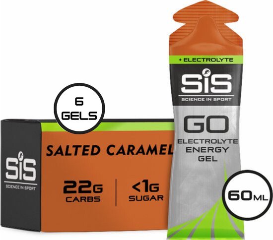 Science in Sport - SIS Go Energy + Electrolyte - Sportgel - Energie gel - Isotone Sportgel - Salted Caramel Smaak - 6 x 60ml van Science in Sport