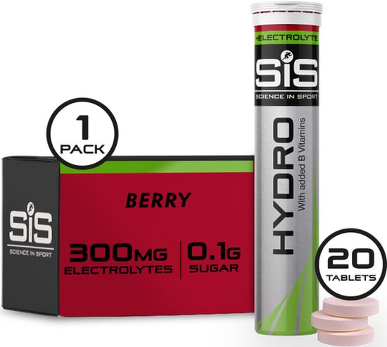 Science in Sport - SIS Go Hydro Bruistabletten - 300mg Elektrolyten - Berry Smaak - 20 Tabletten van Science in Sport