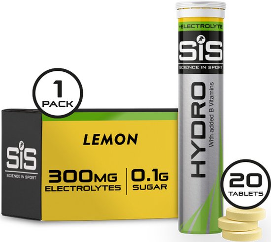 Science in Sport - SIS Go Hydro Bruistabletten - 300mg Elektrolyten - Lemon Smaak - 20 Tabletten van Science in Sport