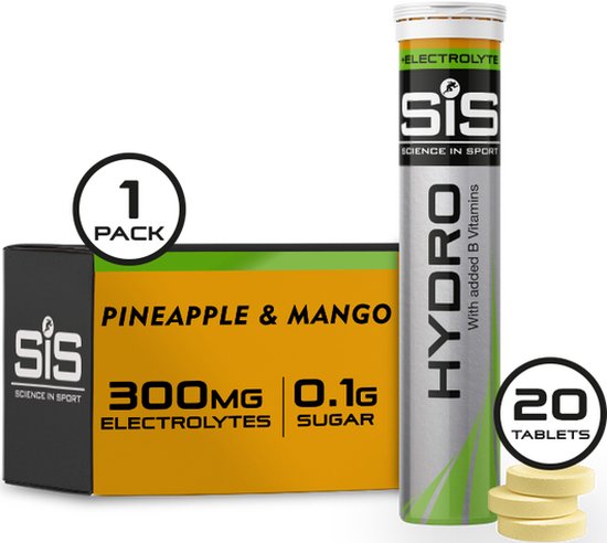 Science in Sport - SIS Go Hydro Bruistabletten - 300mg Elektrolyten - Pineapple & Mango Smaak - 20 Tabletten van Science in Sport
