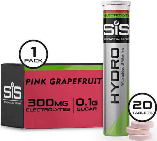 Science in Sport - SIS Go Hydro Bruistabletten - 300mg Elektrolyten - Pink Grapefruit Smaak - 20 Tabletten van Science in Sport