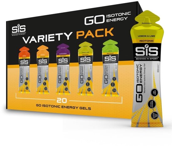 Science in Sport - SiS Go Isotonic Energiegel - 20x60 ml - Variatie pack bundel - Lemon & Lime, Orange, Apple, Tropical & Blackcurrant