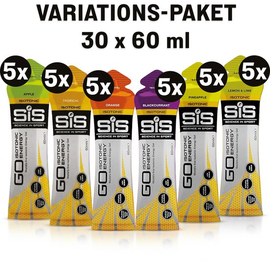 Science in Sport - SiS Go Isotonic Energiegel - 30x60 ml - Variatie pack bundel - Running gel met 22g koolhydraten van Science in Sport