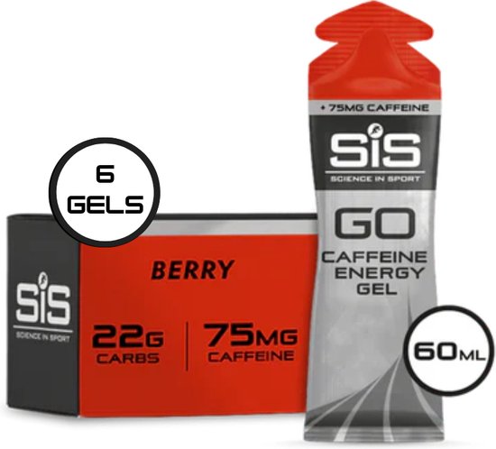 Science in Sport - SiS Go Isotonic Energygel + Caffeine - Energie gel - Isotone Sportgel - Berry Smaak - 6 x 60ml van Science in Sport