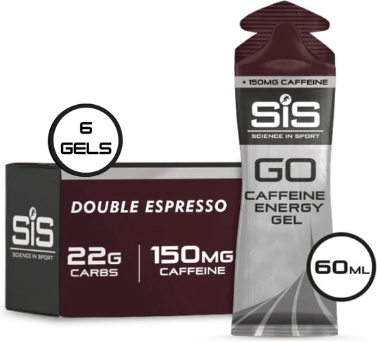 Science in Sport - SiS Go Isotonic Energygel + Caffeine - Energie gel - Isotone Sportgel - Double Espresso Smaak - 6 x 60ml van Science in Sport
