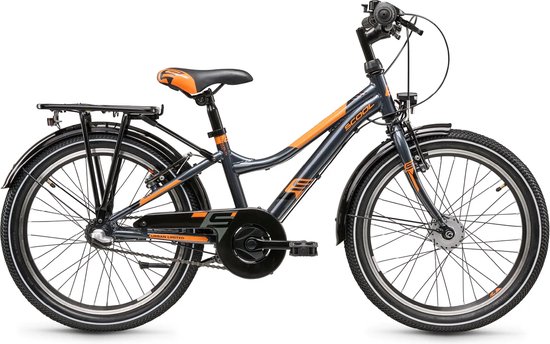 Scool Urban steel ltd 20 inch 3 versnellingen, zwart/oranje