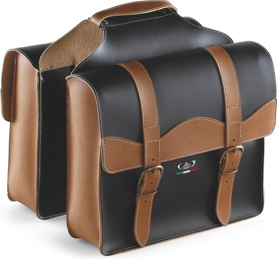 Selle Monte Grappa Bauletto Dubbele Fietstas - 29 Liter - Leer - Zwart / Donkerbruin van Selle Monte Grappa