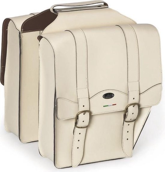Selle Monte Grappa Cruiser - Dubbele fietstas - 30 Liter - Leer - Cream / Wit van Selle Monte Grappa