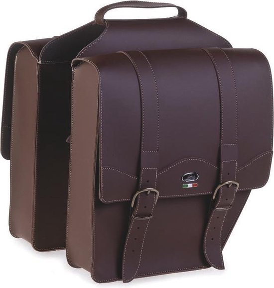 Selle Monte Grappa Cruiser Dubbele Fietstas - 30 Liter - Leer - Donkerbruin van Selle Monte Grappa
