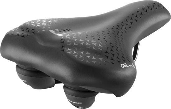 Selle Monte Grappa Zadel Asola 6200 gel Plus elastomeer rail zwart van Merkloos