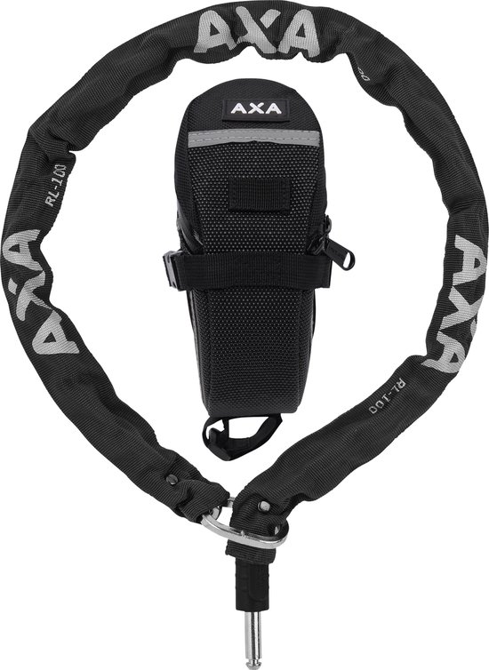 Set bestaande AXA RLC 100 - Insteekketting - Combineren met Ringslot - 100 cm lang - Inclusief opbergtas - Zwart van AXA