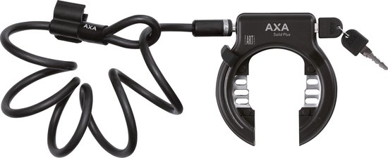 Set bestaande AXA Solid Plus - ART 2 sterren keurmerk - Frameslot – Met Newton plug-in kabel 150 cm – Zwart van AXA
