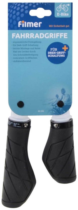 Set fietsgrepen Ergo-Grip Zwart voor draaigreepschakeling van Merkloos